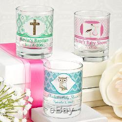 100 Personalized Shot Glass / Candle Holders Birthday Baby Party Wedding Favors