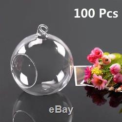 100pcs Hanging Clear Glass Globe Ball Candle Holder Flower Air Plant Terrarium