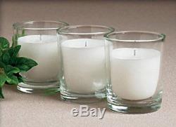 108 Clear 6cm Glass Wedding Ceremony Votive Candle Holder White Wax Set Candle