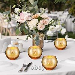 108 Pieces Gold Votive Candle Holders Bulk Round Mercury Glass Candle Holders