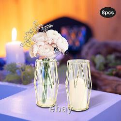 10PCS Crystal Glass Candle Holders for Table Centerpiece, Weddings, 11 x 5.3'