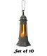 10x Moroccan Style Amber Glass Tower Candle Holder Lanterns Wedding Home 2'tall