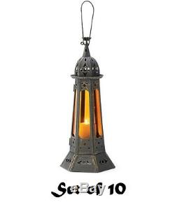 10x Moroccan Style Amber Glass Tower Candle Holder Lanterns Wedding Home 2'Tall
