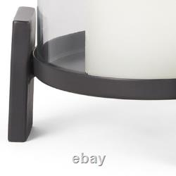 12 Black Glass Abstract Tabletop Hurricane Candle Holder