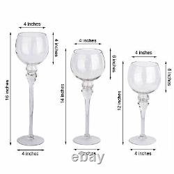 12 Clear Glass Globe Candle Holders Vases Wedding Party Centerpieces Decorations