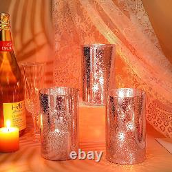 12 Pcs Bling Glass Vase for Flower Wedding Table Centerpieces 6 X 3.5 Inch Speck