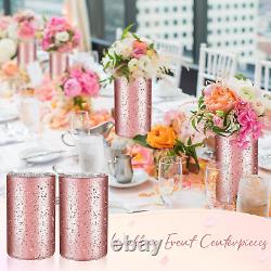 12 Pcs Bling Glass Vase for Flower Wedding Table Centerpieces 6 X 3.5 Inch Speck