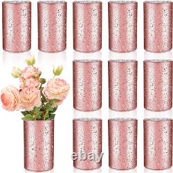 12 Pcs Bling Glass Vase for Flower Wedding Table Centerpieces 6 X 3.5 Inch Speck