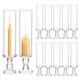 12 Pcs Hurricane Candle Holders 13.8 Tall Glass Taper & Pillar Candle Stan