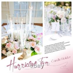 12 Pcs Hurricane Candle Holders 13.8 Tall Glass Taper & Pillar Candle Stan