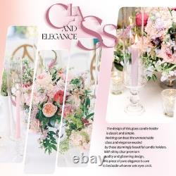 12 Pcs Hurricane Candle Holders 13.8 Tall Glass Taper & Pillar Candle Stan