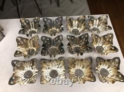 12 Vintage Studio Silversmiths Silver Plate Handkerchief Votive Candle Holders