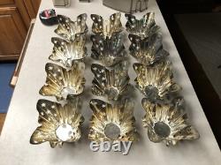 12 Vintage Studio Silversmiths Silver Plate Handkerchief Votive Candle Holders