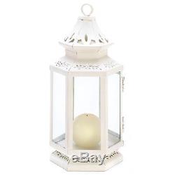 12 White 10 tall morrocan shabby candle holder lantern wedding table decoration