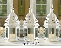 12 White Moroccan 12 Candle holder lantern floral wedding table centerpieces