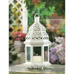 12 White Moroccan 12 Candle holder lantern floral wedding table centerpieces