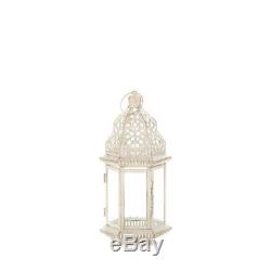 12 White Moroccan 12 whitewashed Candle holder lantern wedding table decoration