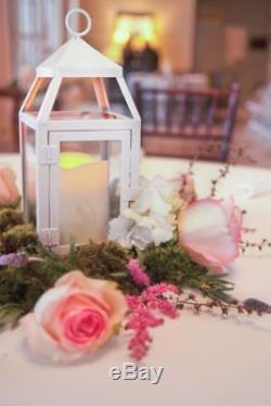 12 bulk lot Malta rustic WHITE Candle Lantern holder wedding table centerpiece