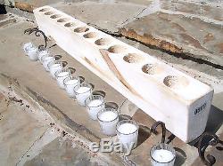 12 hole WHITE Wooden Sugar Mold Candle Holder COMPLETE Set glass votives 0509