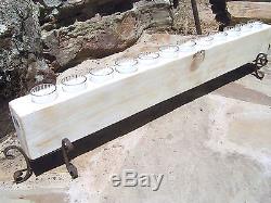12 hole WHITE Wooden Sugar Mold Candle Holder COMPLETE Set glass votives 0509
