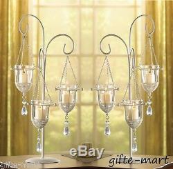 12 ivory White tall Candle Holder Hanging CANDELABRA wedding table centerpiece L