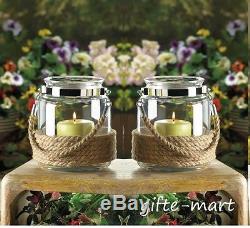 12 nautical beach 6 lantern Glass mason Jar Candle holder table centerpiece