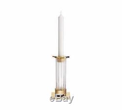 $1275 Lalique Crystal Candle Holder Orgue 1 Light Gold French Art Glass 10261100