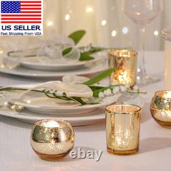 12Pcs Assorsted Gold Votive Candle Holders, Gold Wedding Table Decorations for H