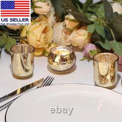 12Pcs Assorsted Gold Votive Candle Holders, Gold Wedding Table Decorations for H