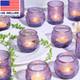 12pcs Assorted Purple Votive Candle Holders For Party Decorations, Lavender Teal