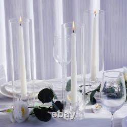 12pcs Hurricane Glass Candle Holders, Bottomless Glass Hurricane Candle Holde