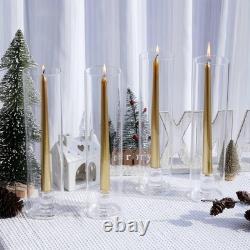 12pcs Hurricane Glass Candle Holders, Bottomless Glass Hurricane Candle Holde
