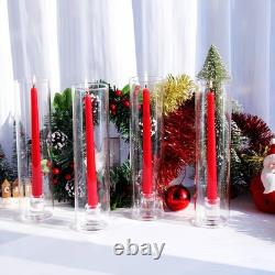 12pcs Hurricane Glass Candle Holders, Bottomless Glass Hurricane Candle Holde