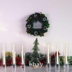 12pcs Hurricane Glass Candle Holders, Bottomless Glass Hurricane Candle Holde