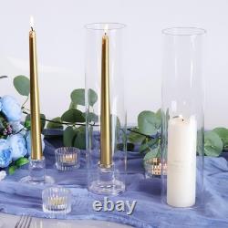 12pcs Hurricane Glass Candle Holders, Bottomless Glass Hurricane Candle Holde