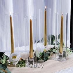 12pcs Hurricane Glass Candle Holders, Bottomless Glass Hurricane Candle Holde