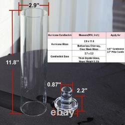 12pcs Hurricane Glass Candle Holders, Bottomless Glass Hurricane Candle Holde