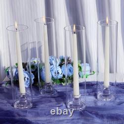 12pcs Hurricane Glass Candle Holders, Bottomless Glass Hurricane Candle Holde
