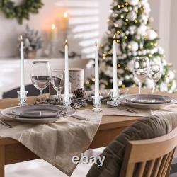 144 Pcs Glass Clear Taper Candle Holders Set Bulk Clear Taper Candlestick Hol