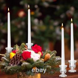 144 Pcs Glass Clear Taper Candle Holders Set Bulk Clear Taper Candlestick Hol