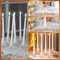 144 Pcs Glass Clear Taper Candle Holders Set Bulk Clear Taper Candlestick Hol