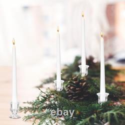 144 Pcs Glass Clear Taper Candle Holders Set Bulk Clear Taper Candlestick Hol