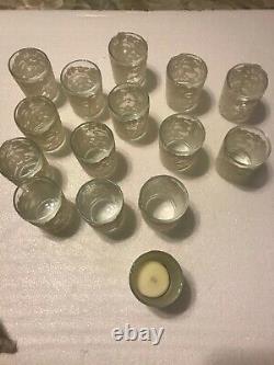15 Handmade Lace Covered Glass Votive Candle Holders