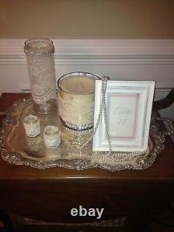 15 Handmade Lace Covered Glass Votive Candle Holders