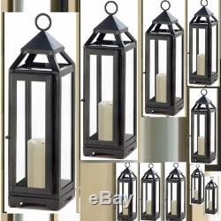 15 Tower Lantern Black Candle Holder Wedding centerpieces 12.8 Tall Set