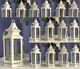 15 Victorian Candle Holder White Small Lantern Wedding Centerpieces Set