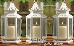 15 White colonial western stagecoach Lantern Candle holder wedding centerpiece
