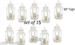 15 White colonial western whitewashed Candle holder lantern wedding centerpiece