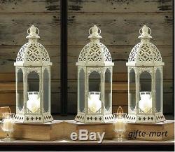 15 lot White 16 distressed Candle holder Lantern Lamp wedding table centerpiece