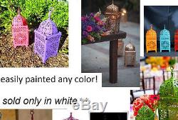 15 lot white Moroccan scrollwork Lantern Candle holder wedding table centerpiece